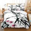 Ink Painting King Queen Duvet Cover Chinese Landscape Painting Bedding Set Adults Idyllic Scenery Mountain Polyester Quilt Cover