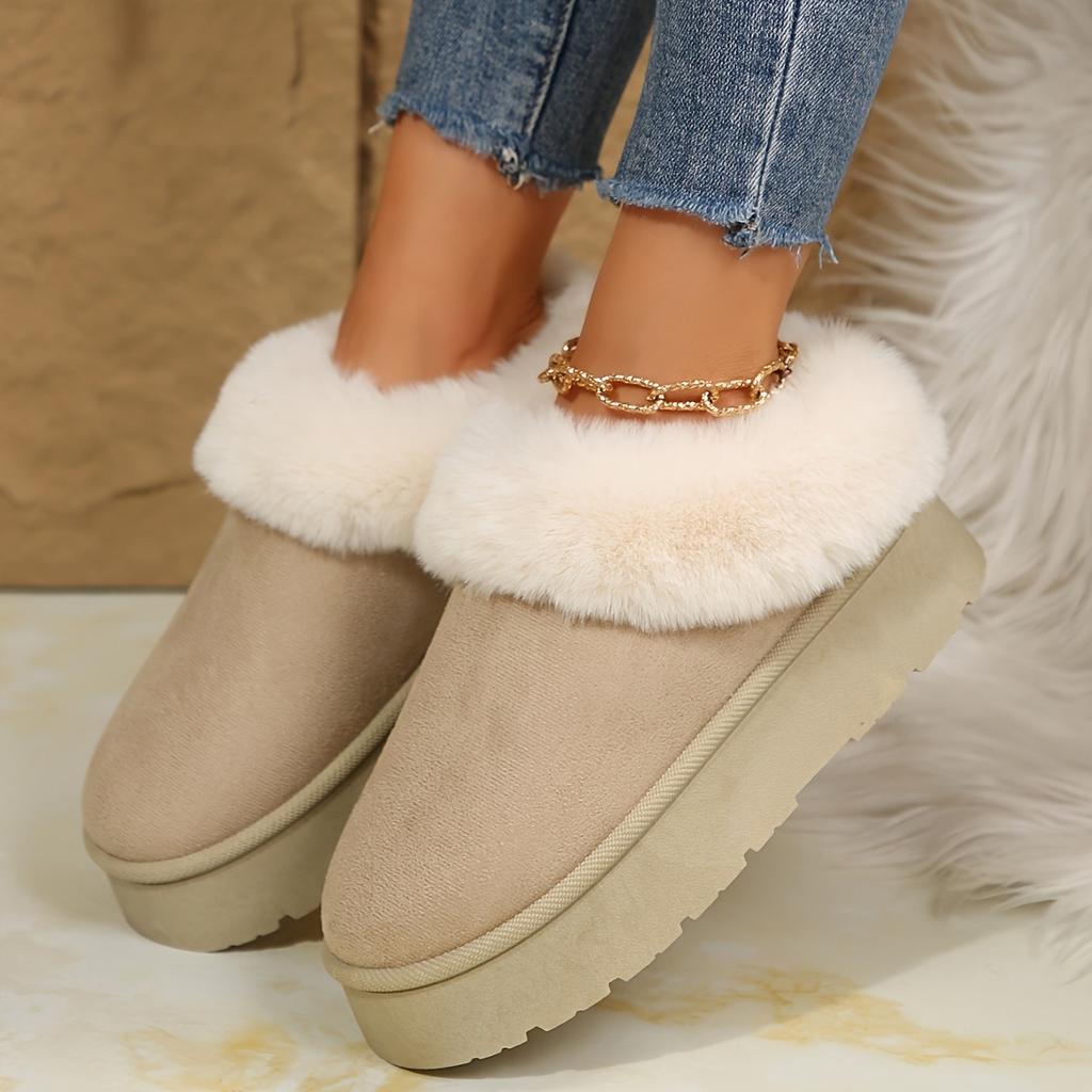 Classic, Fashionable, Warm, Non Slip, Plush Edged Women's Home Shoes, Indoor Slippers, and Ankle Boots