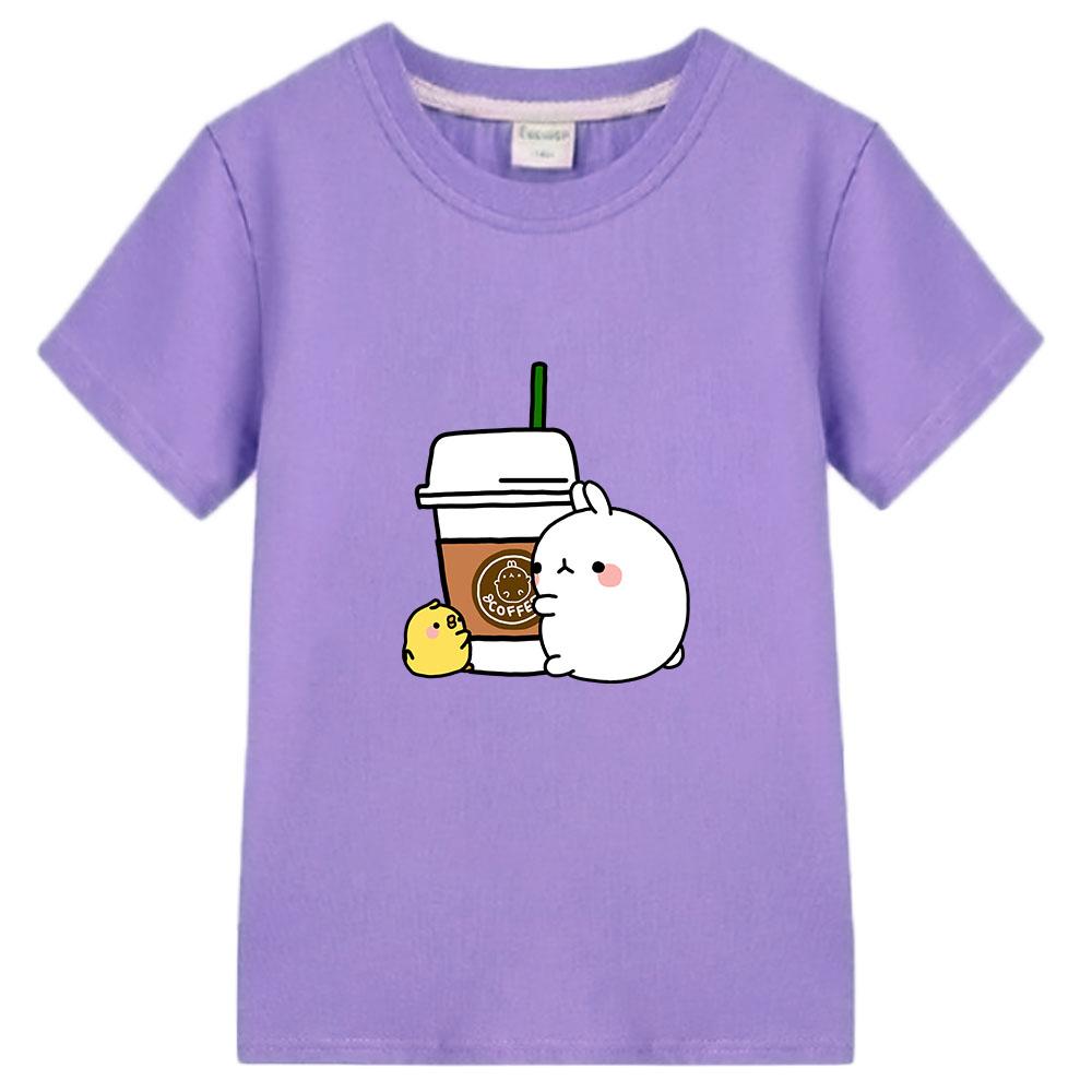 Kinderkleidung Molang und Piupiu T-Shirt Kinder Niedliche Kaninchen T-Shirts Mädchen Jungen Kleidung Baumwolle Sommer Kawaii Oberteil