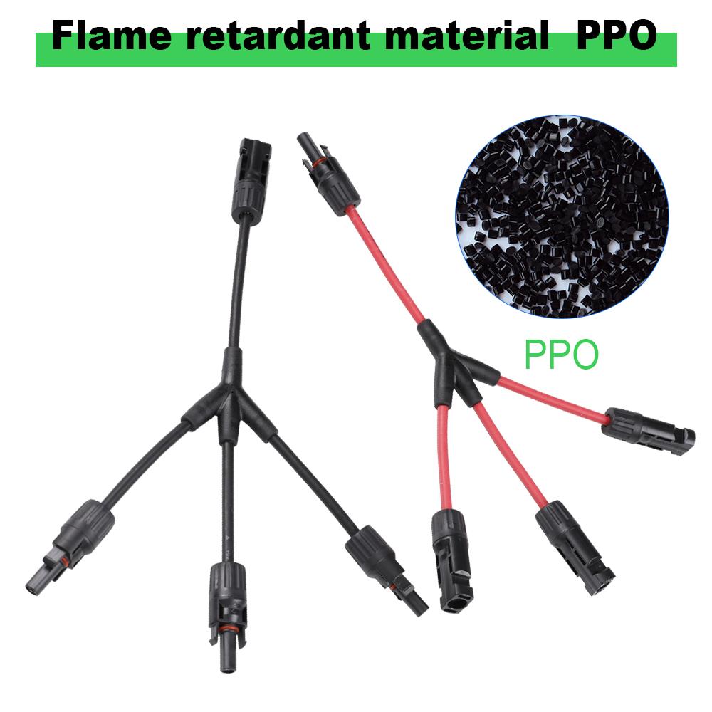 Solar Panel Cable Y Connector 3 to 1 Solar Panel Plug Solar Branch Adapter Photovoltaic Connectors Panel Cables Distributor