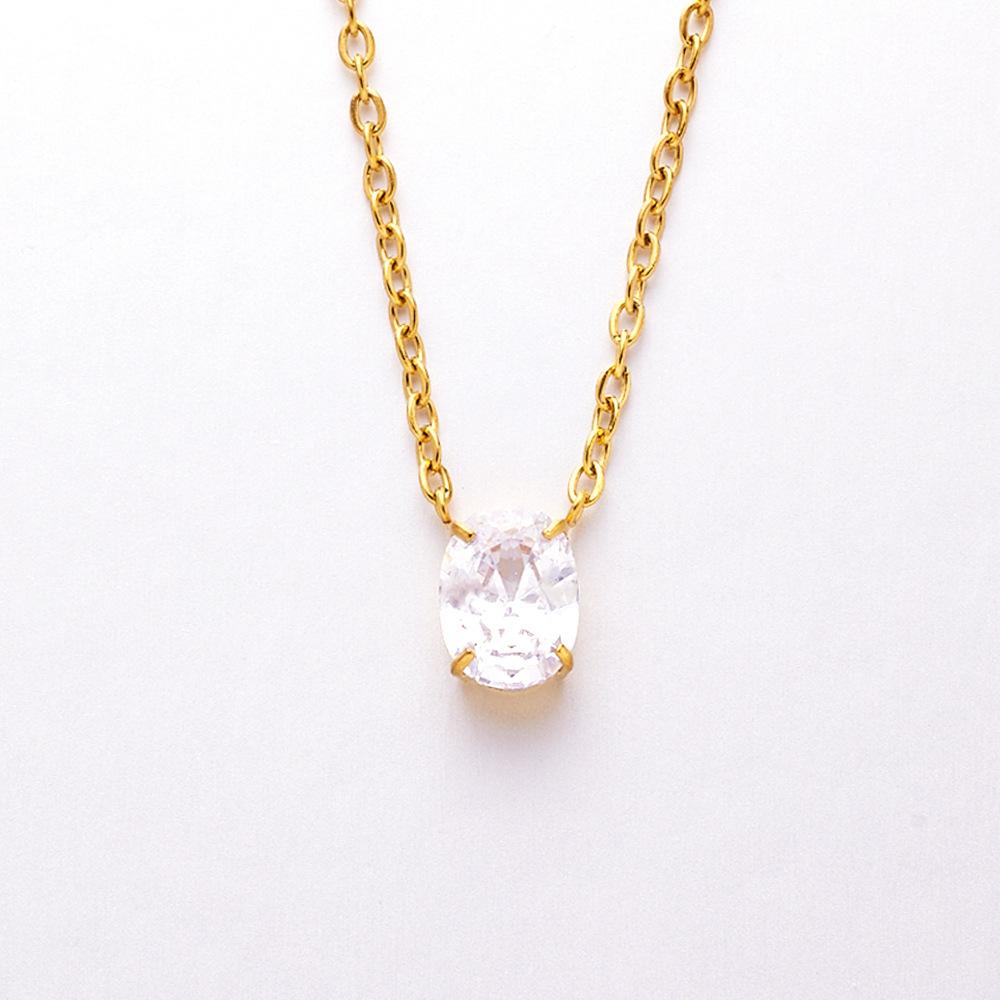 The Same Niche Design Clavicle Chain Female Plated 18k Gold Color Vermiculite Necklace Jewelry