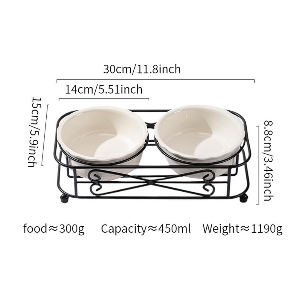 

Миска для кошки, поилка-диспенсер, миска с подставкой, керамический набор мисок для собаки/кошки, зоотовары для кормления маленьких собак, щенков, котят, для использования в помещении белый