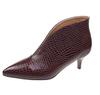 Fashion FHC New V Shape vamp High Heels Naked Boots Woman,Women's Snake PU Leather Shoes,Pointed toe,Ankle Botas,Black,BLUE,Dropship