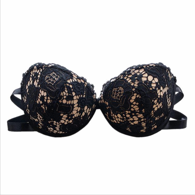 Sutien push-up din dantelă fără bretele pentru femei, Sutien de nuntă invizibil anti-alunecare, fără spate, pentru sâni mici