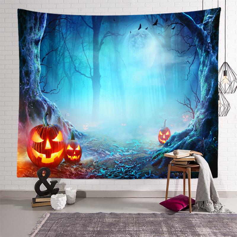 Halloweenská fluorescenční tapiserie Krásná nástěnná látková umělecká tapiserie Pokojová psychedelická domácí dekorace Tapiserie