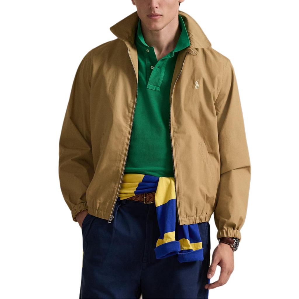 Polo Ralph Lauren Cotton Straight Collar Button Placket Jacket With Elastic Cuffs Long Sleeve Men Jackets 710A12636-003