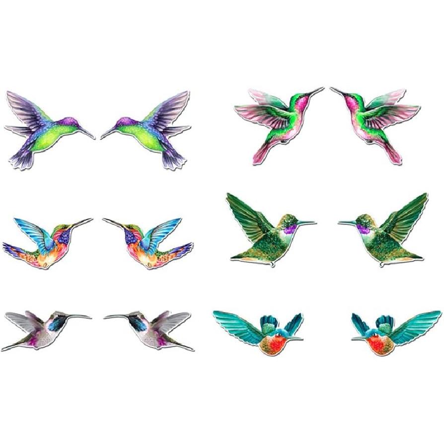 

12 штук Магниты для москитной сетки с бабочками Декоративные, Гибкая двусторонняя наклейка для сетки, Магнитная защита для москитной сетки Декор для сетки на окно Colorful Bird