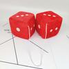 Dice Auto Rear Mirror Plush Dice Stuffed Toy Hanging Fuzzy Dice Auto Rear Mirror