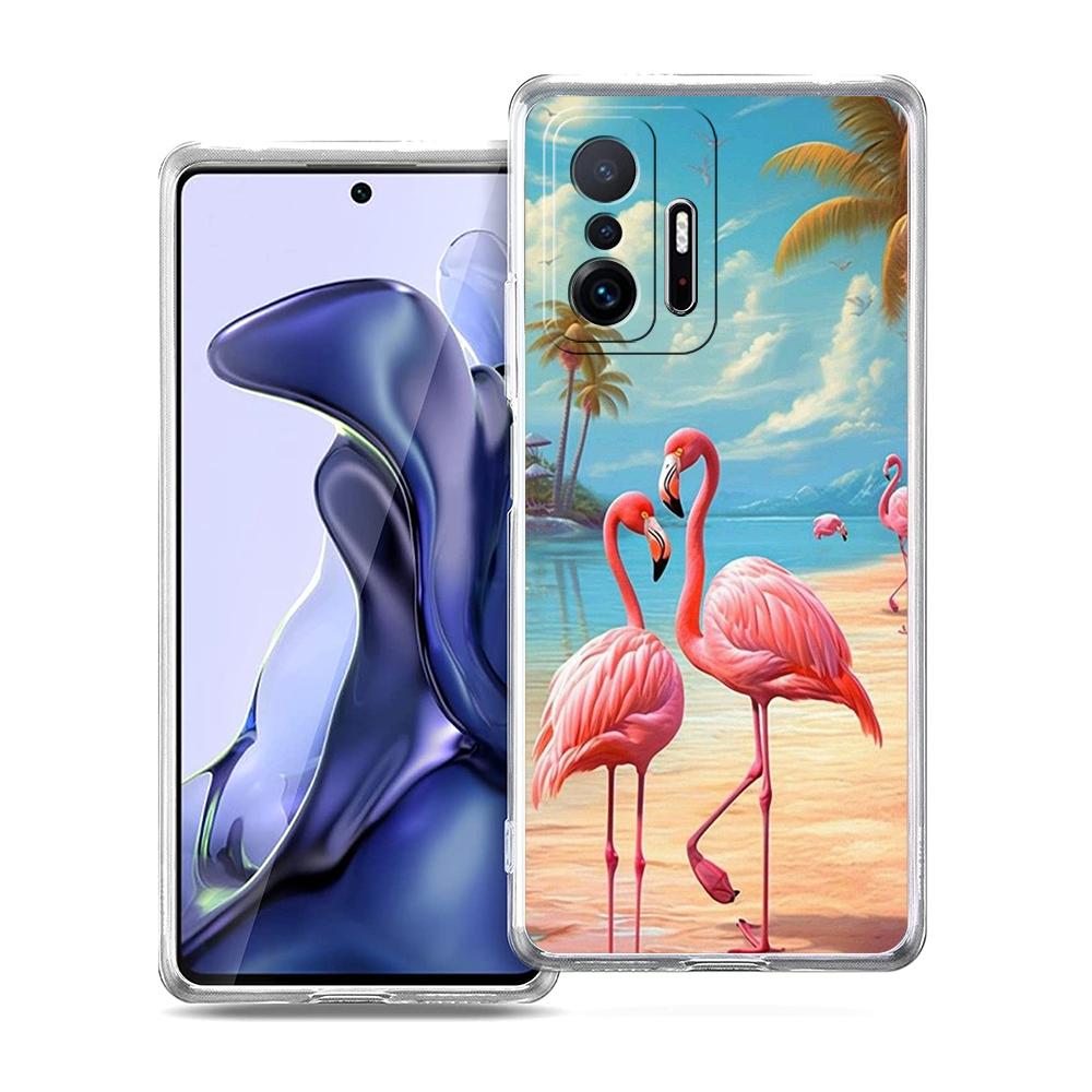 

Flamingo Transparent Phone Case for Xiaomi Mi 14 13 12 11 Ultra 13T 12T 11T Poco X3 NFC F3 F6 Pro Lite 5G Soft TPU Shell Capas Xiaomi 13