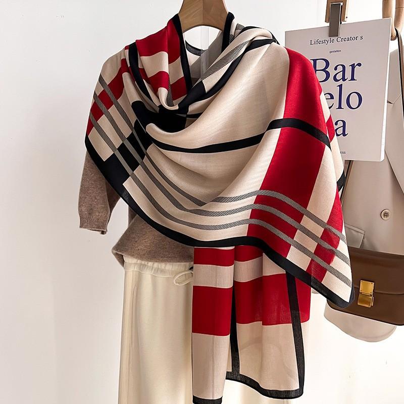 Stylish color-block faux-shearling scarf/snood; lightweight yet warm; versatile long wrap, shawl, or cape for women.