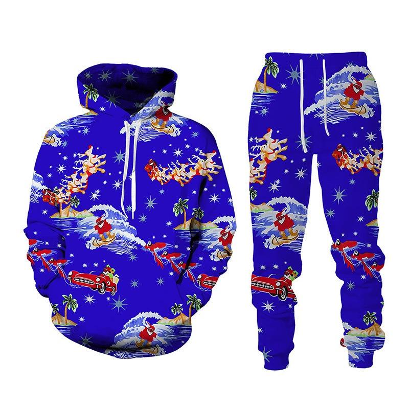 Christmas Series 3D Print Autumn Hoodies Pants Sets Men's Sweatshirts Sweatpants Two Piece Suits Outdoor Tracksuit Man Clothing
