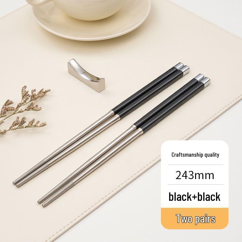 High-Grade 304 Stainless Steel Chopsticks: Luxury, Durable, Mold-Resistant Tableware for Home, Hotel, or Restaurant Use