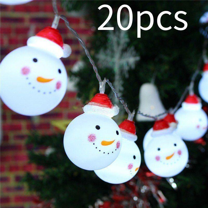 Led String Light Christmas Snowman Lamp Party Decoration Pendant Children Room