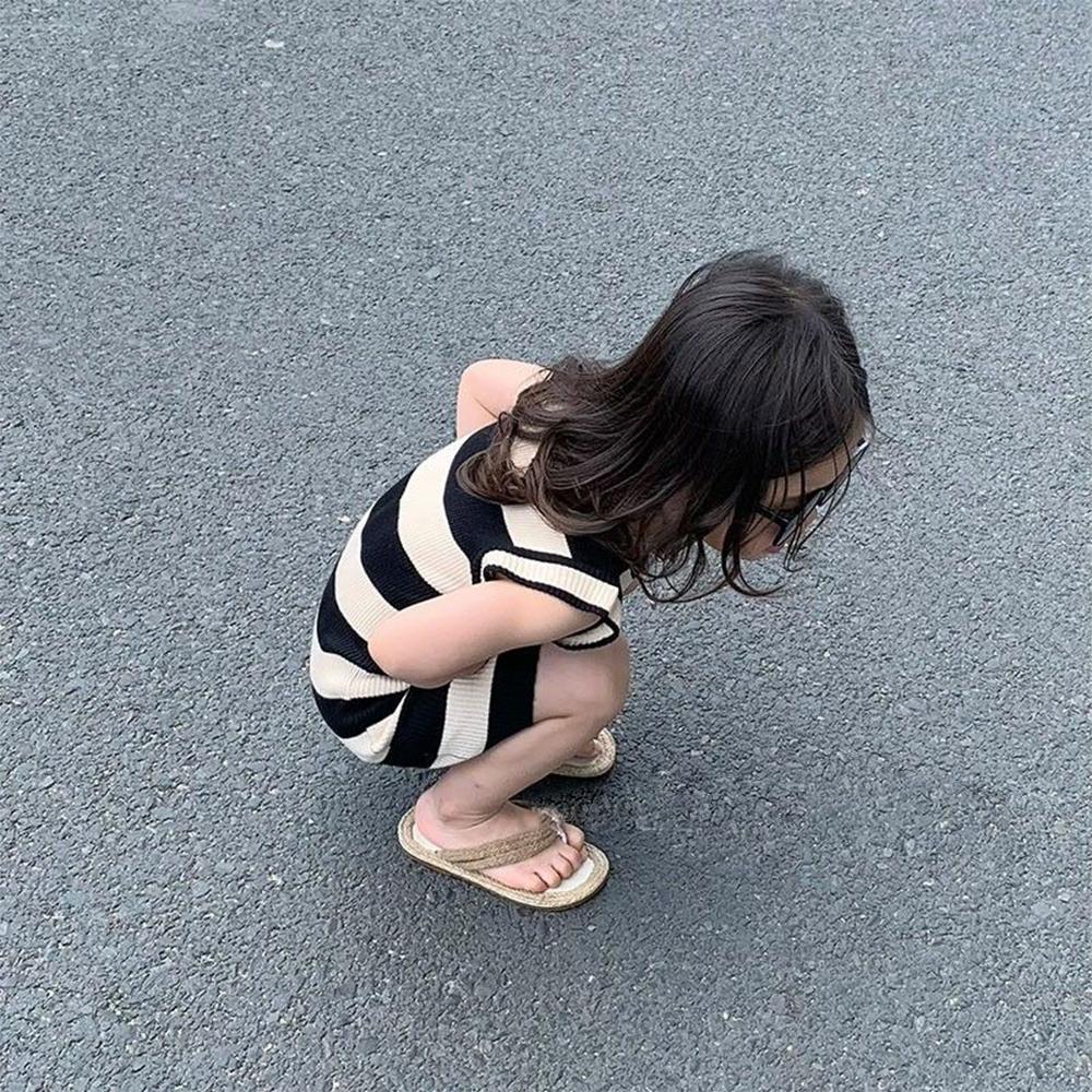 Abiti estivi a righe per bambina Abiti casual da principessa Abbigliamento per bambini Abiti per neonati e bambini Vestidos Abiti per bambine