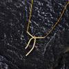 Gentle and Sweet Diamond Bow Necklace Tassel Collarbone Chain Year Niche Light Luxury