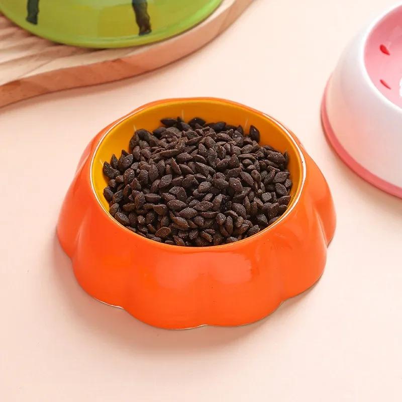 Cute Designs Pet Ceramics Bowl Watermelon Strawberry Shape Cat Food Bowl Small Dog Colorful Water Suppliers Cat Bowl