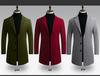 Abrigo Trench de Lana Slim para Hombre Estilo Coreano para Otoño/Invierno 2021