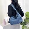 Damen Washed Denim Tasche Umhängetasche Schultertasche
