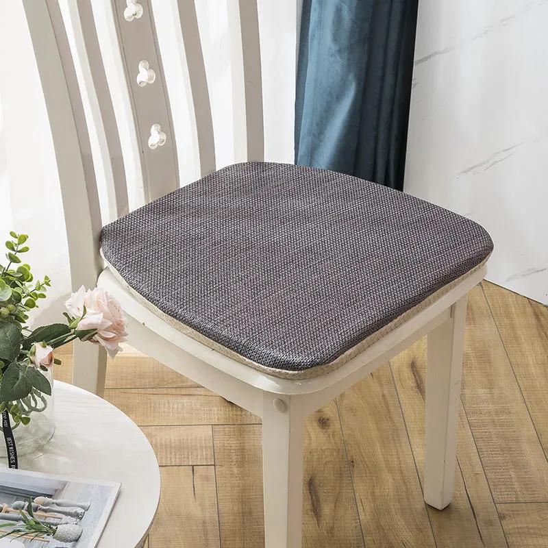 

Modern Solid Color Home Decorative Seat Cushion Home Horseshoe Shaped Dining Chair Non-slip Mat Linen Office Chair Pads 39x40cm