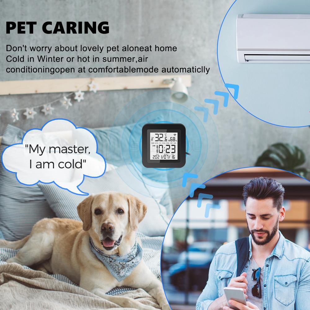 Telecomandă Universală Infraroșu WiFi Inteligentă Tuya, Senzor Infraroșu Inteligent Digital LCD de Temperatură și Umiditate, Alice