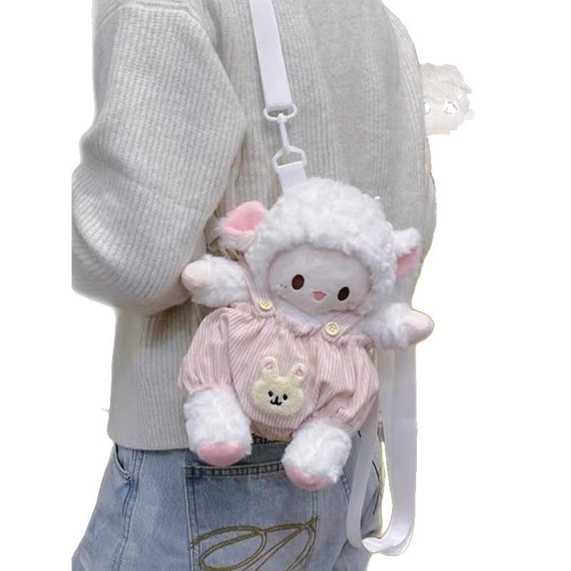 Schoolbag plush bear doll fluffy bag cute funny backpack cartoon doll birthday gift girl small backpack
