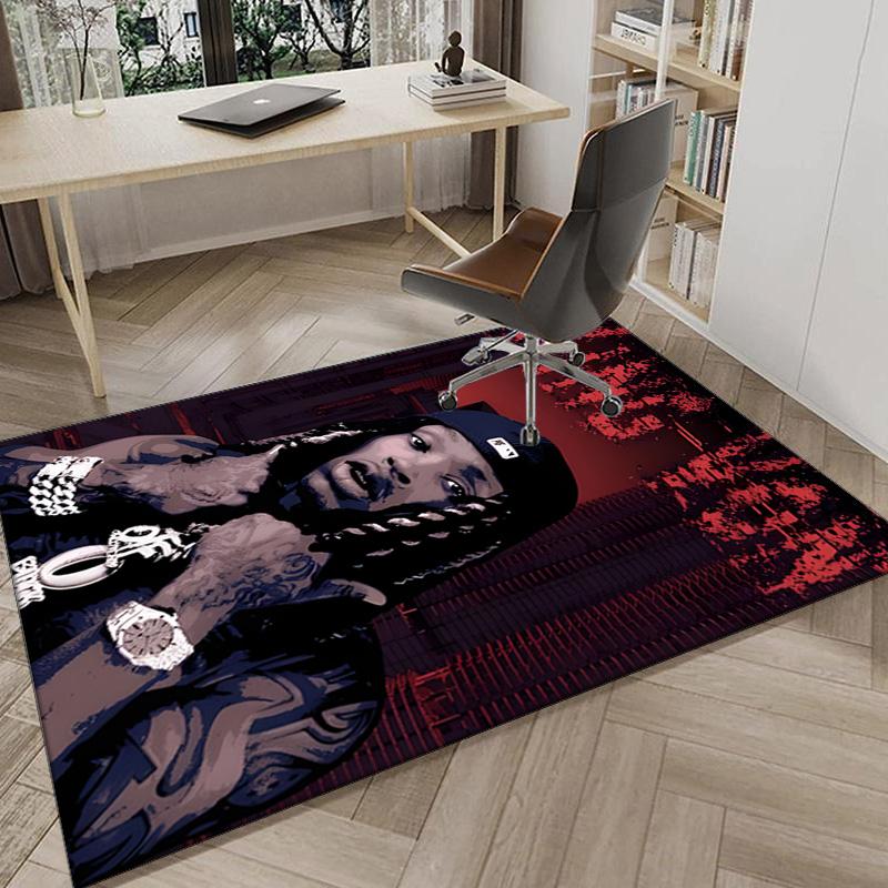 King Of The Rapper Carpet, Chair Rug,Rug for Office Bedroom Living Rooms, Doormat Decor Fan Gift Christmas Gift