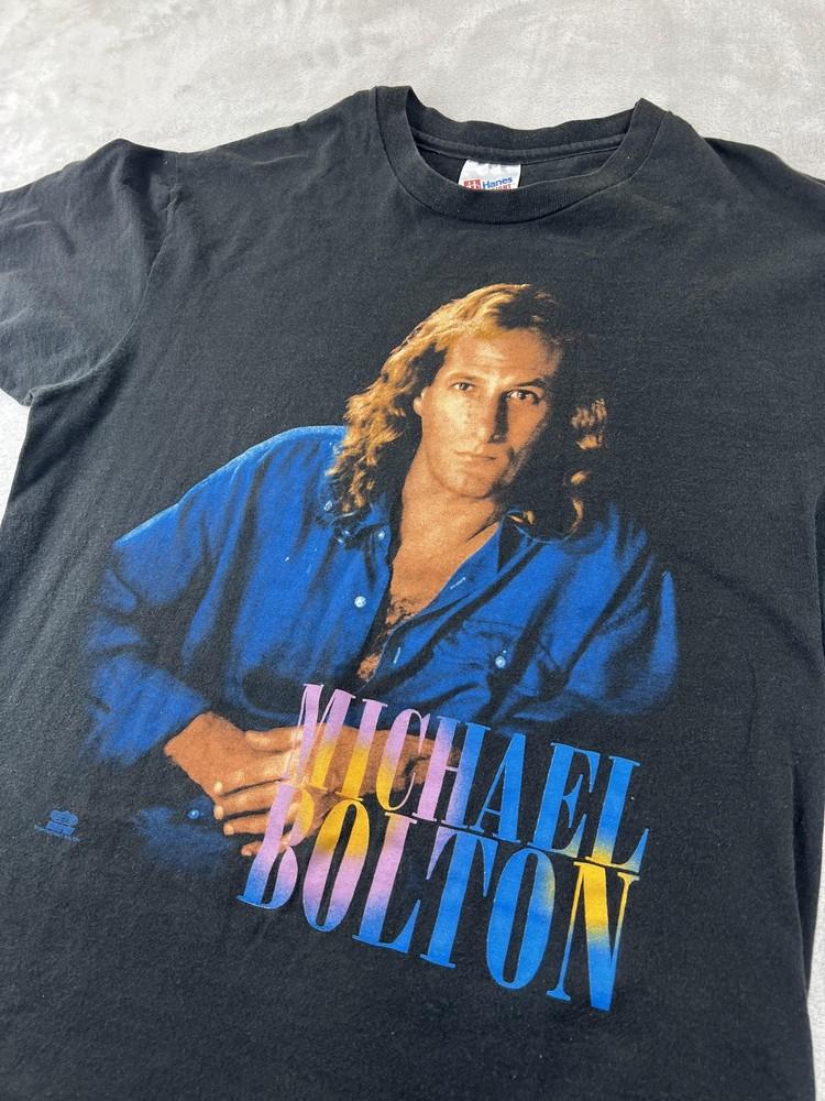 

Vintage 1994 Michael Bolton World Tour Shirt Mens Large Black Hanes Made USA 90s Unisex T-Shirt S
