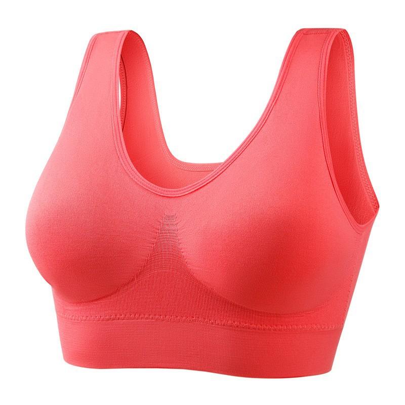 Plus Size One-Piece Seamless Sports Bra, Wireless Removable Pads Thin Running Yoga Athletic Underwear for Women
