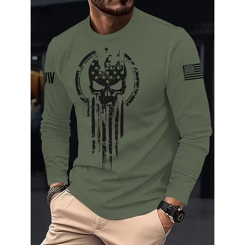 

Men s 3D Camo Print Long Sleeve T-Shirt - Breathable shirt with forest camouflage design, suitable for spring and autumn XL