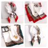 Small Square Scarf with Beautiful Print for Modern Women Soft Breathable Silk Like Bandana Scarves Party Neckerchief