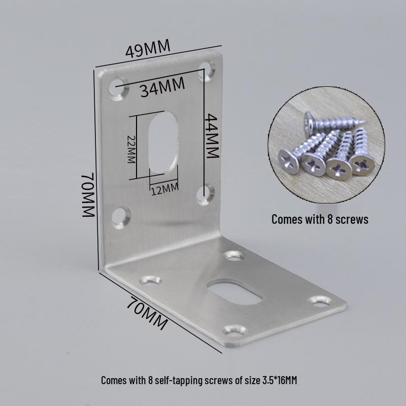 Thick Stainless Steel 90° Angle Bracket for Furniture Fastening