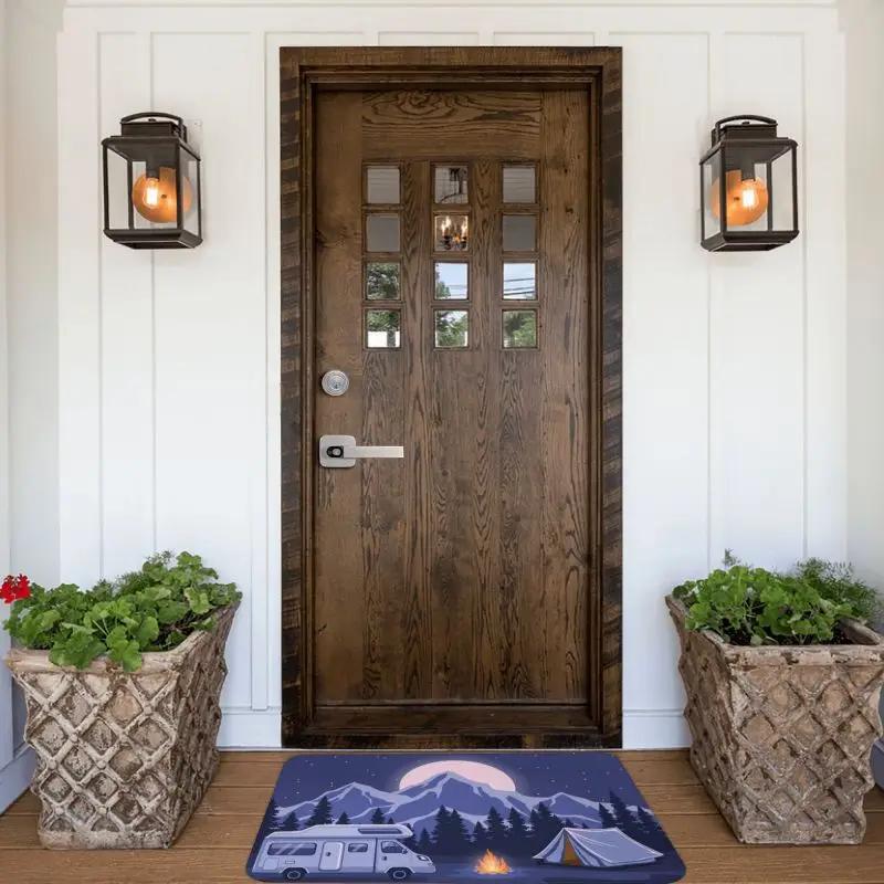 Personalized Happy Camper Doormat Mat Anti-Slip Camping Life Bathroom Kitchen Toilet Rug Carpet 40*60cm