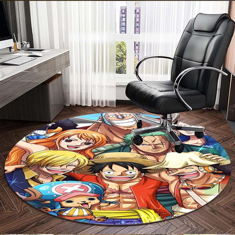 One Piece Print Round Rug, Washable Floor Carpet, For Entryway Dorm Laundry Room Office Study, Home Decor Birthday Christmas Gift