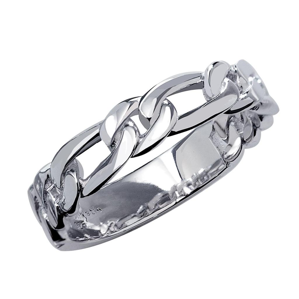 Lala Christie Figaro Chain Silver 925 Size Men's Ring, [BLACK LABEL], 15, R14051-b-15