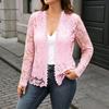 Lace Cardigan Women's New Long-sleeved Sheer Coat, Slim-fitting and Flattering, Suitable for All Occasions.