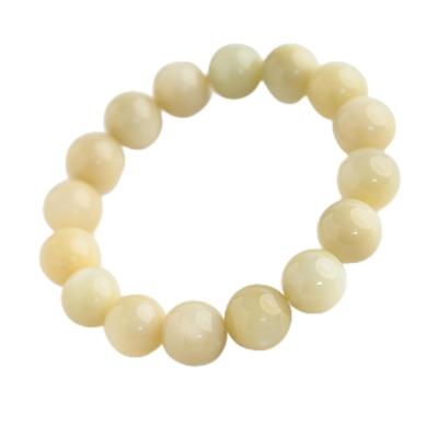 [Eigado] White Moonstone Bracelet, 14mm Beads, 16 Pieces, Inner Diameter Approx. 18cm, Natural Stone, Power Stone, Good Luck Charm