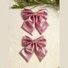 Large Pink and Gold Sequin Christmas Bow Ornament