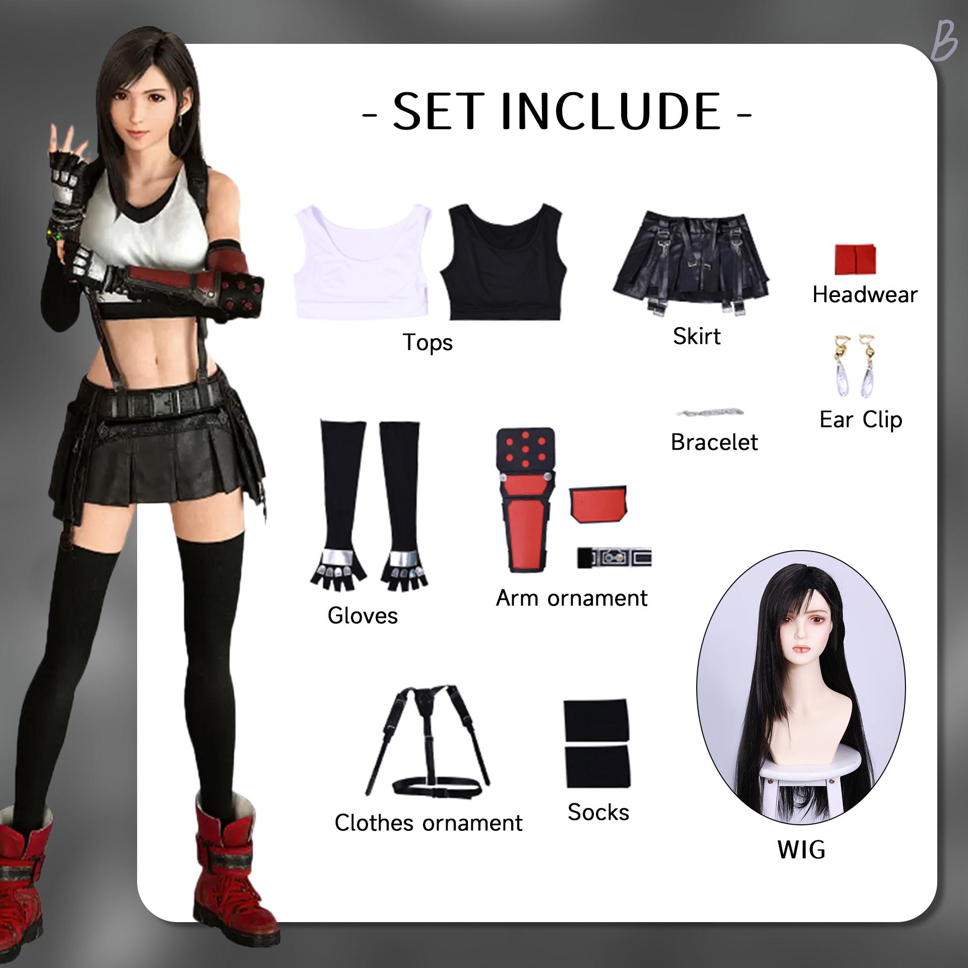 Tifa Lokharta Cosplay Tērps Karnevāla Vienreizējās