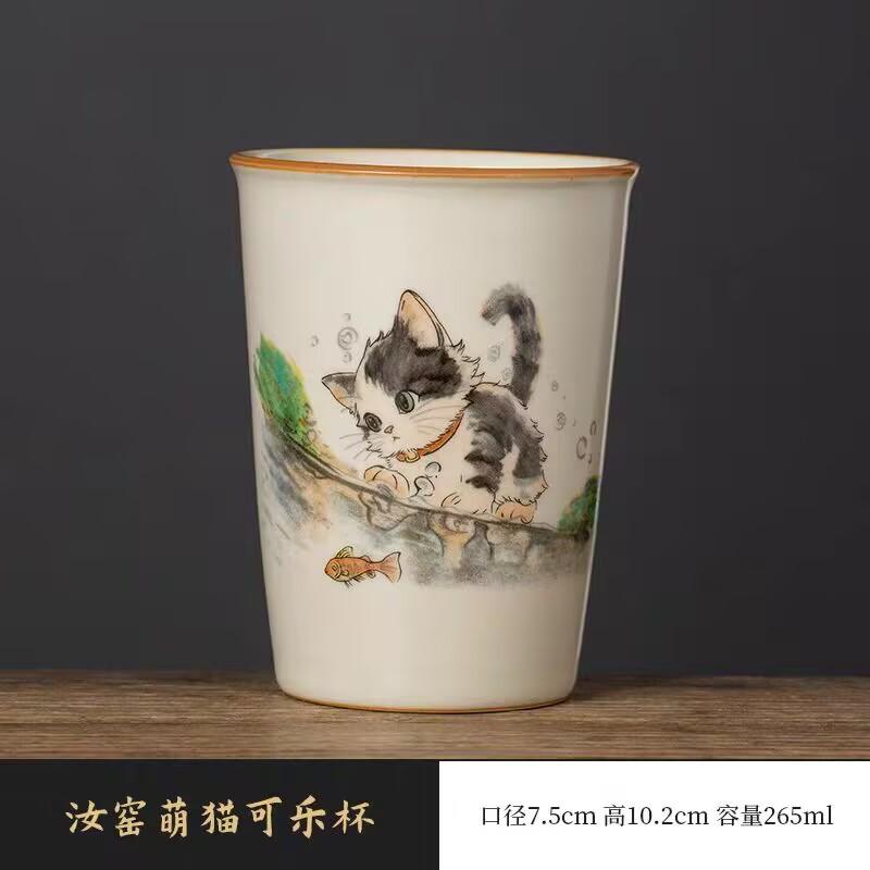 

Ручная печь Милая кошка Чашка для кока-колы Чайная чашка Чашка мастера Керамическая Бытовая Высококлассная Личная Чайная чашка Чайная чашка