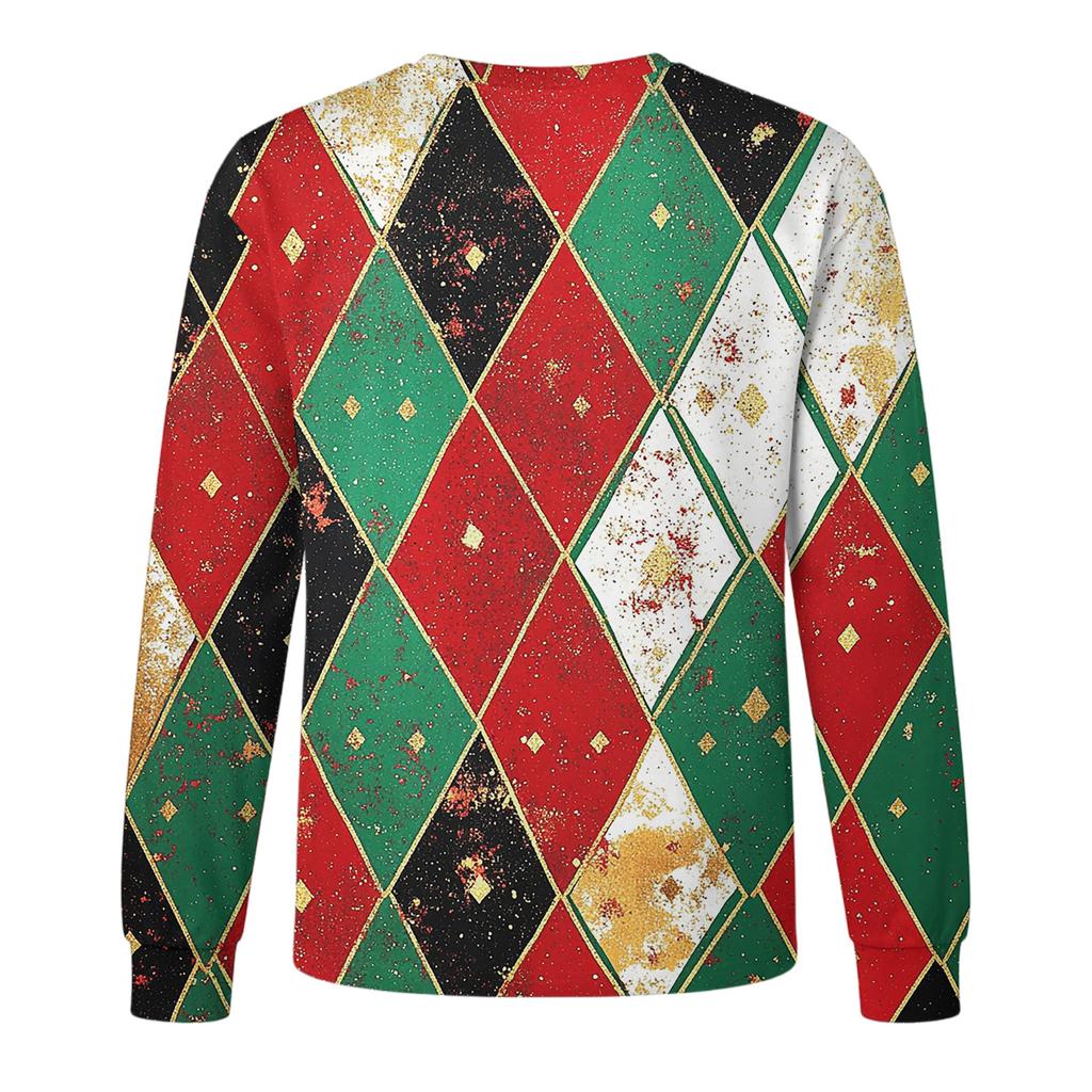 Men's Christmas Printed Imitation Cotton Long-sleeved Shirt