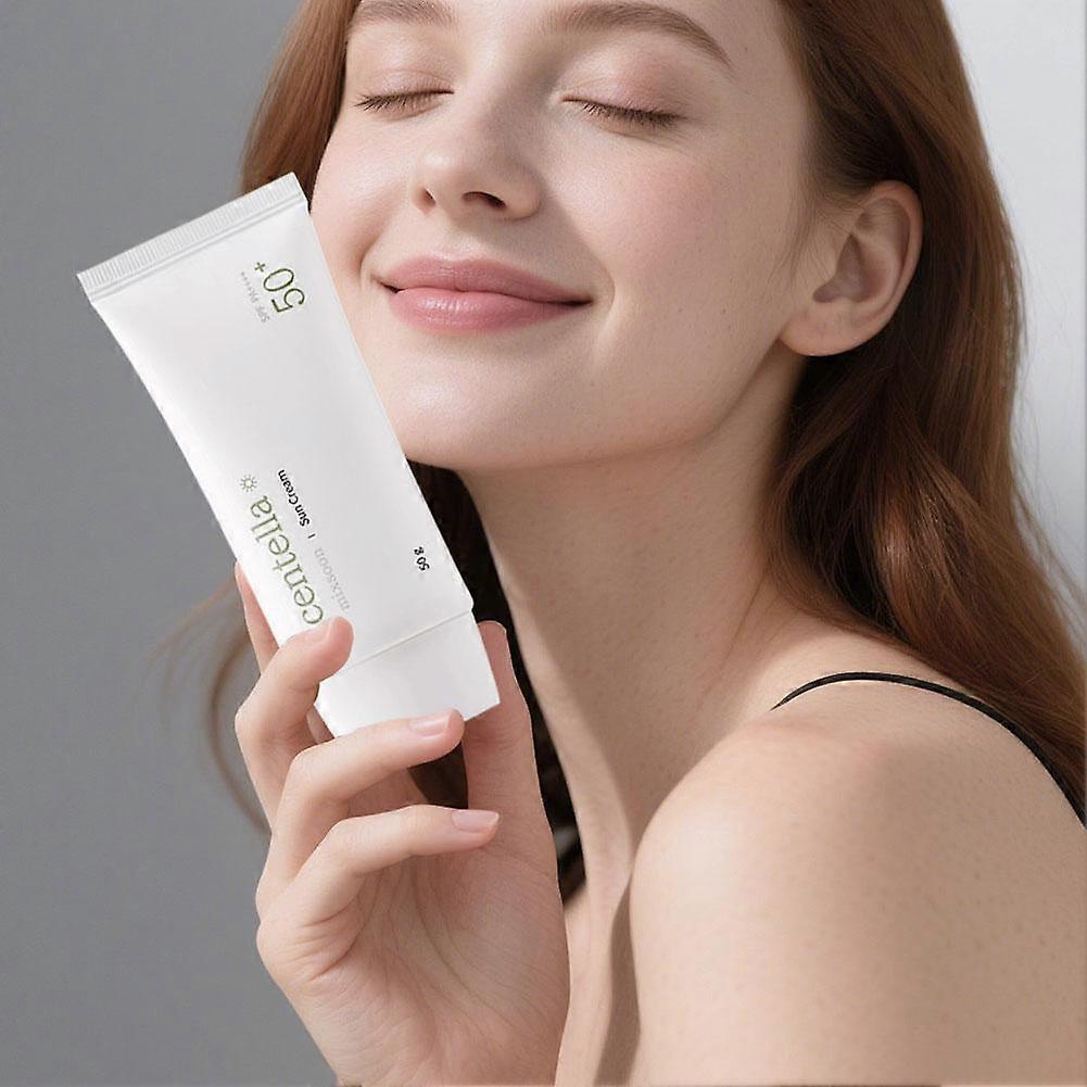 Crema Solare Centella Asiatica con Protezione Spf50 Pa, Texture Cremosa Leggera per Pelli Sensibili, 50g meno