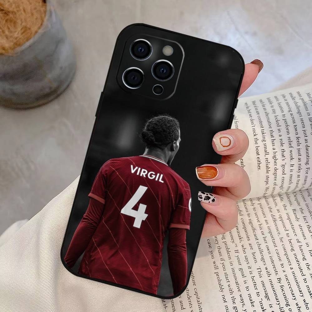 FOOTBALL V-Virgil van D-Dijk Phone Case For iPhone 17,16,15,14,13,12,11 Plus,Pro Max,XS,Soft Silicone Black Cover