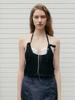 Race Halter Crochet Knit_Black