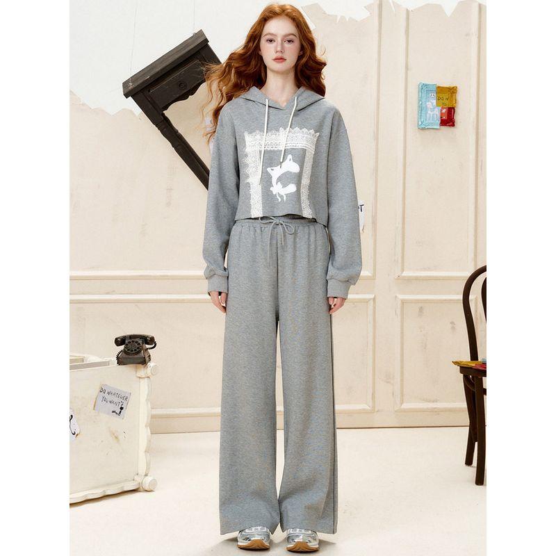 Coolhut Loose Drape 2026 Spring Women's Casual Pants Simple Sweatpants Versatile Commuting Straight-Leg Pants