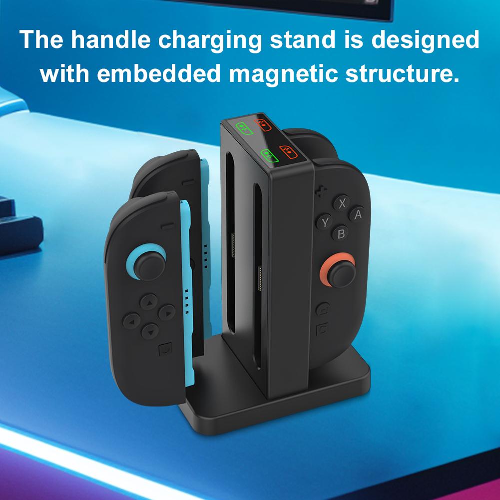 For Switch 2 JoyCon 4 In 1 Magnetic Charging Dock Controllers Charger Stand Station Gamepads Charger Dock For Nintendo Switch2
