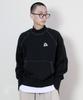 Deumakeu Mock Neck Fleece-Lined Raglan Stitch Sweatshirt Black