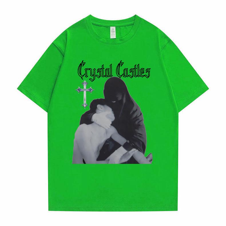 Crystal Castles Graphic Print T Shirts Men Women Gothic Rock Oversized T-shirts Short Sleeve Male Hip Hop Casual Vintage Tshirt