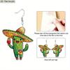 2D Flat Acrylic Cute Cactus Drop Earrings, Suitable As A Holiday Gift for Women, Cactus Festival Party Decoration Jewelry.