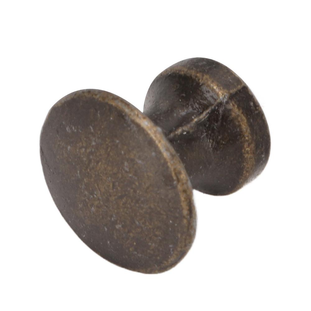 20pcs Cabinet Handle Zinc Alloy Single Hole Handle 12x11MM Round Head Drawer Pulls Bronze Vintage Cabinet Knobs Wood Case
