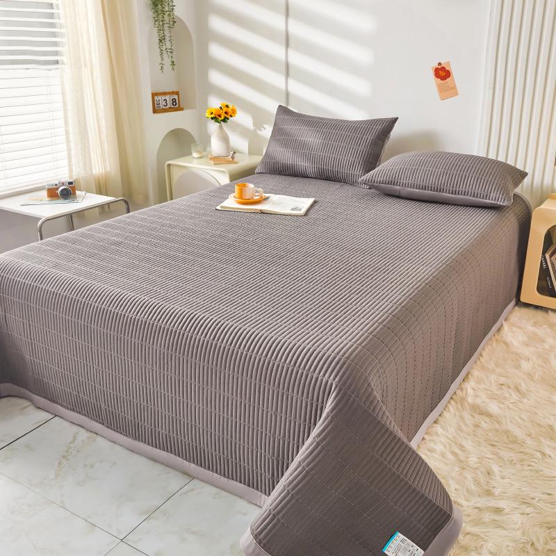 Class A Washable Cotton Linen Bedspread & Skirt Set - Quilted, Thickened, Machine Washable, 3-Piece